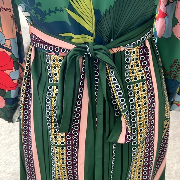 NWOT Anthropologie Green Floral Midi Dress - 6 Petite - Picture 10 of 13
